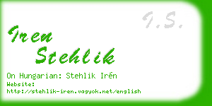 iren stehlik business card